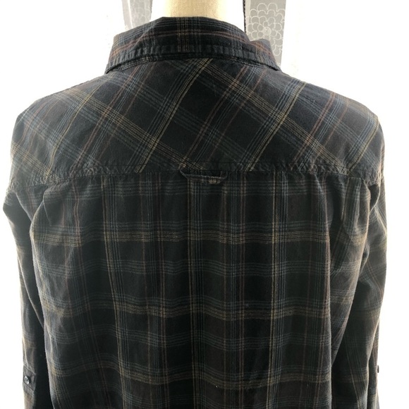 Billabong  men’s dress shirt brown/black plaid SZ L - Picture 4 of 12